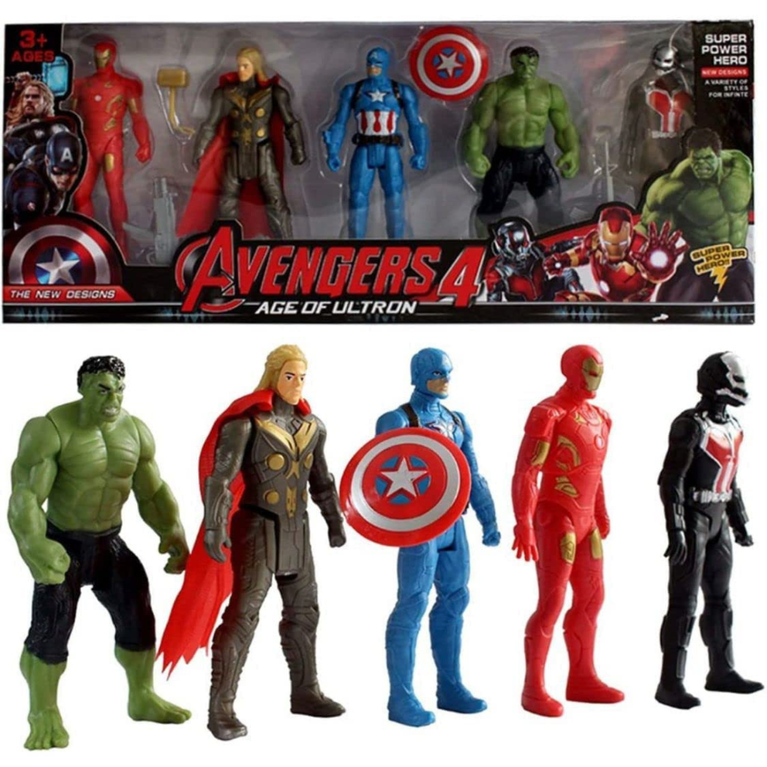 Kids Marvel Superhero Action Figure Set Pack of 5 Toy