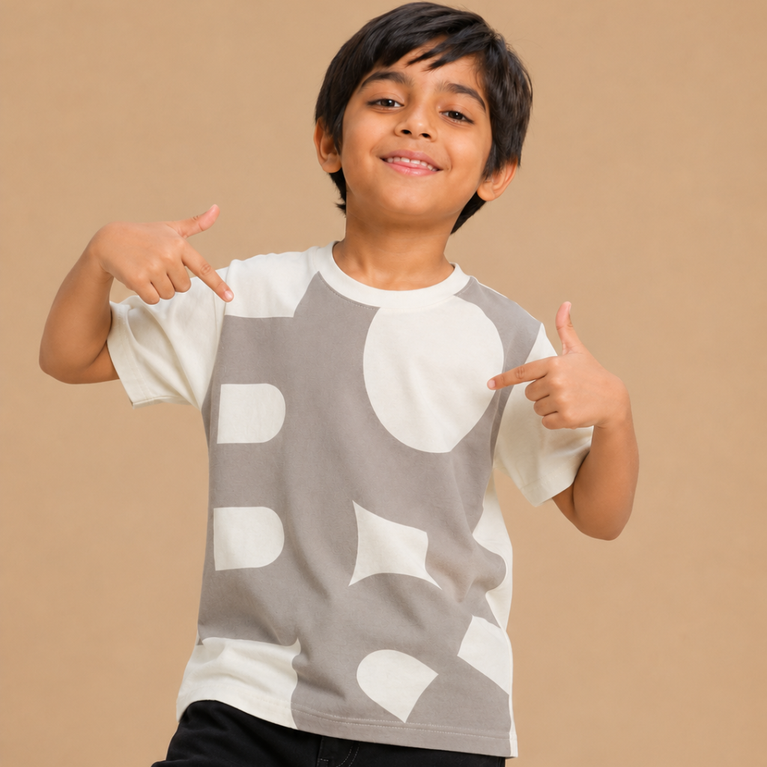 HBOSS- Kids Cotton Knit Half Sleeves Crew Neck T-Shirt with Boss Text Print , 2-11 years