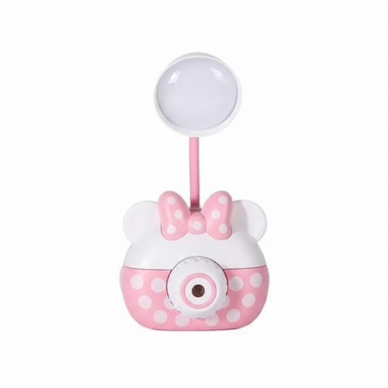Nino's World Kids LED Study Lamp – Pink Polka Dot Bow Design