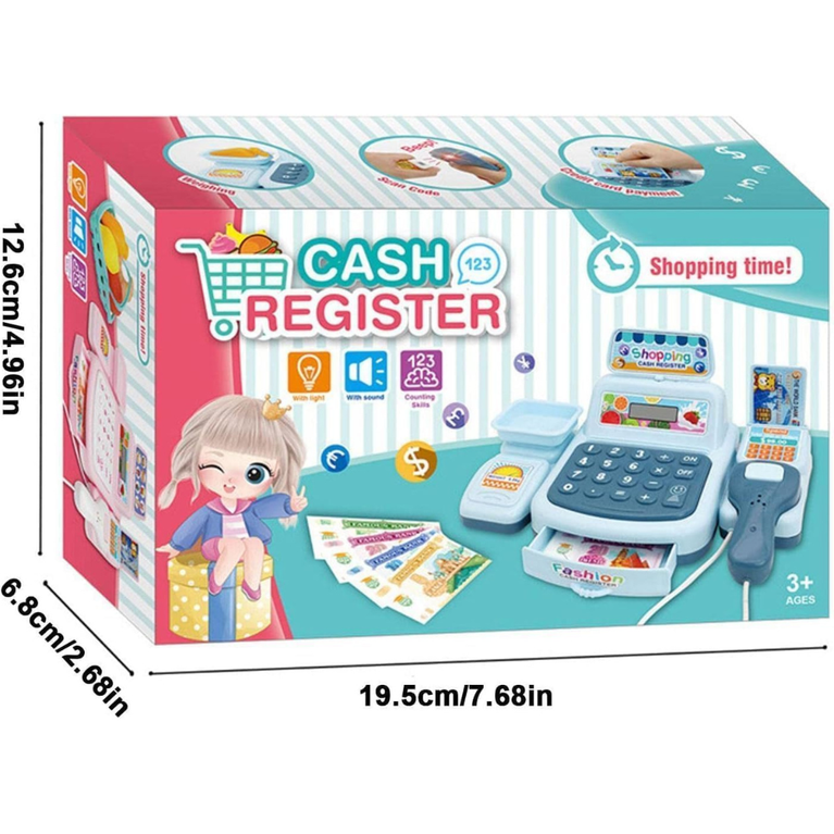 Kids Cash Register Toy Set Pretend Play Shopping Game with Scanner & Accessories