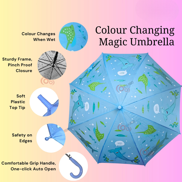 Ninos Kids Printed Umbrella Ocean Theme Shark Design