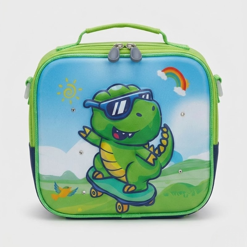 Kids Dinosaur Lunch Bag - 3D Insulated Lunch Box for Boys Kids School Picnic Hiking Lunch Crossbody bag