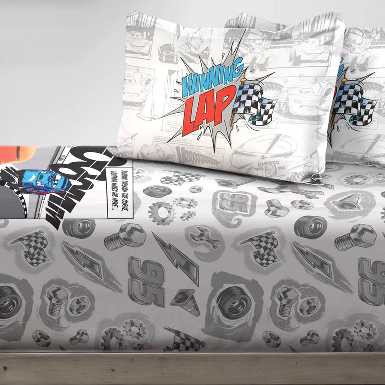 Disney Pixar Cars Digital Printed 300TC Cotton Bedsheet (Lap)