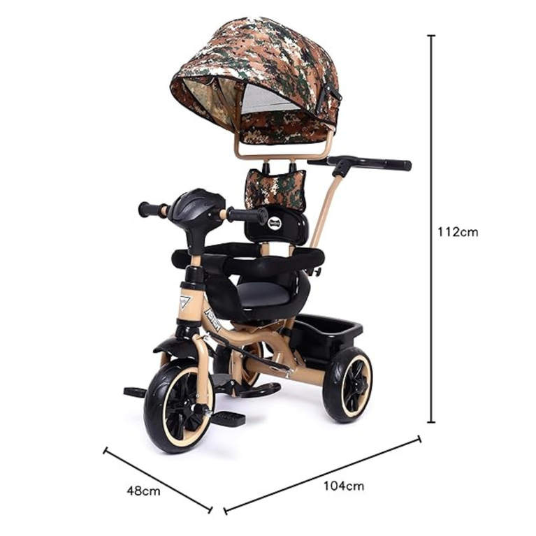 Fun Ride Aster 4-in-1 Kids Tricycle with Rotatable Seat & Parental Handle Adjustable Canopy for (1.5-5 Years)