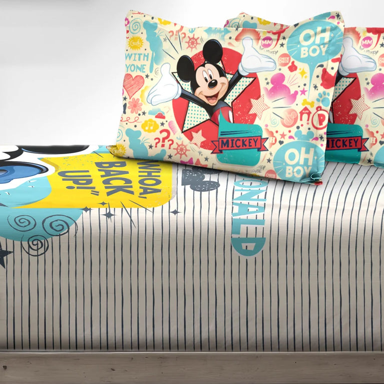 Disney Mickey Mouse Digital Printed 300TC Cotton Bedsheet