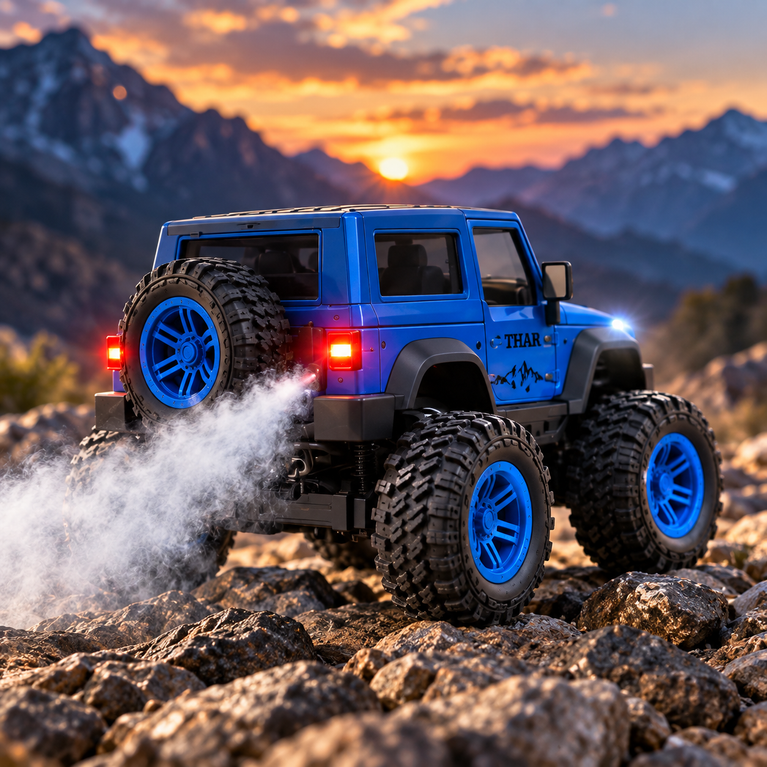 RC Off-Road Jeep with LED Lights, Shock Absorbers and USB Charging