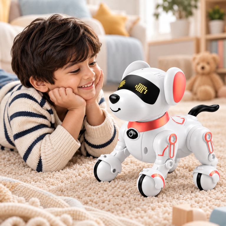 Interactive Robot Dog Toy with Music, Lights and Remote Control