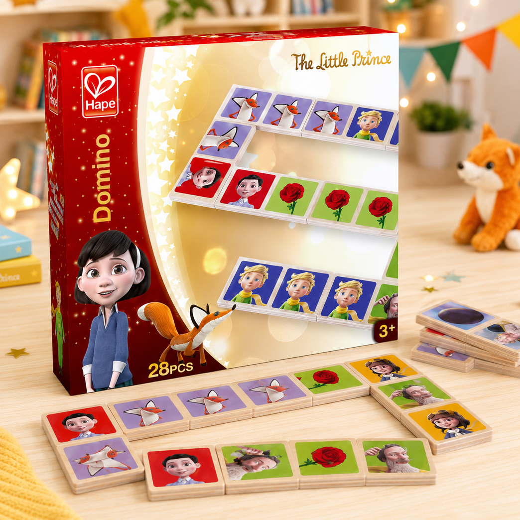 The Little Prince Wooden Domino Matching Game – 28 Pieces Educational Memory & Logic Toy for Kids Age 3+ | Picture Matching Puzzle Board Game