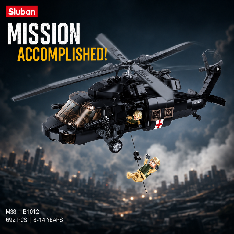 Military Rescue Helicopter Building Blocks Set – 692 Pieces Army Helicopter Construction Toy for Kids 8+ Years