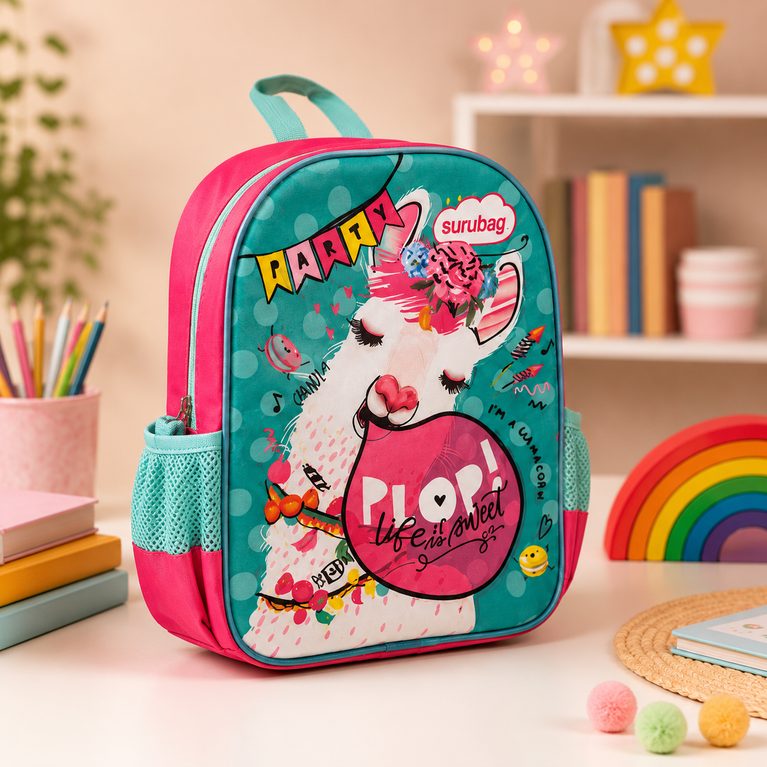 Llama Print Kids School Backpack with Adjustable Straps
