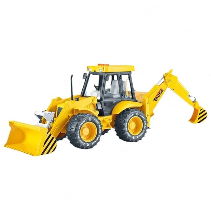 Nino's 2-in-1 JCB Excavator & Bulldozer Toy with Lights, Sounds & Moveable Parts