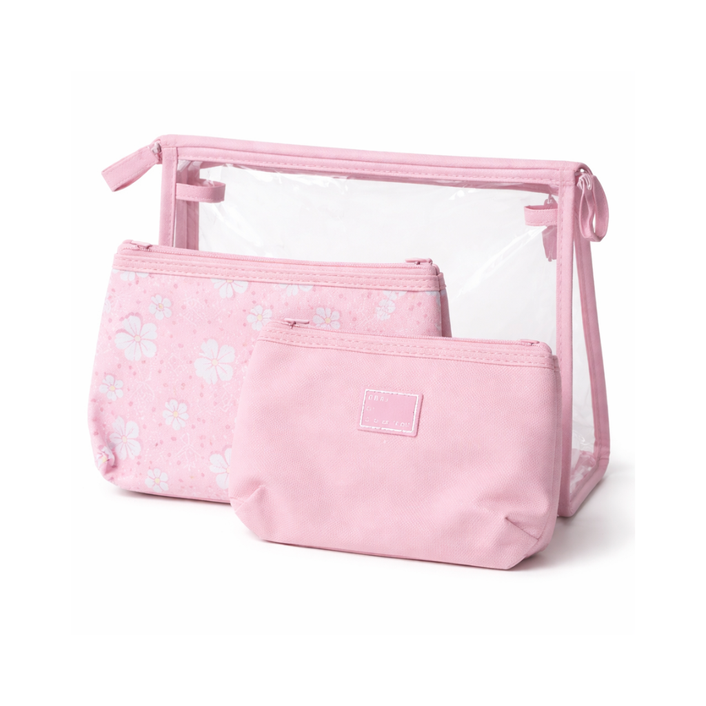Ninos Worlds 3-in-1 Multipurpose Travel Pouch Set with Transparent Organizer