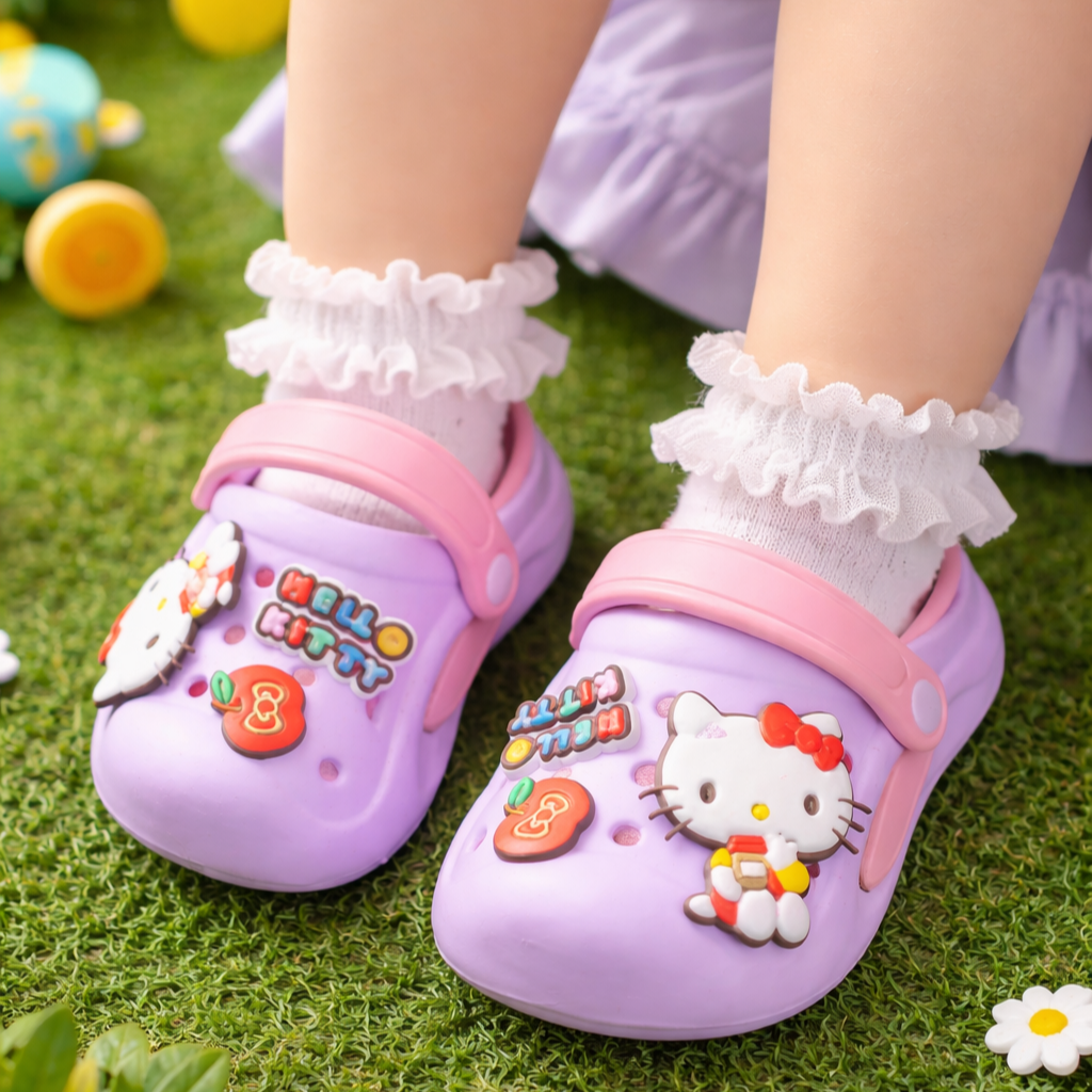 Ninos Kids Cute Cartoon Clogs – Slip-On Sandals with Back Strap