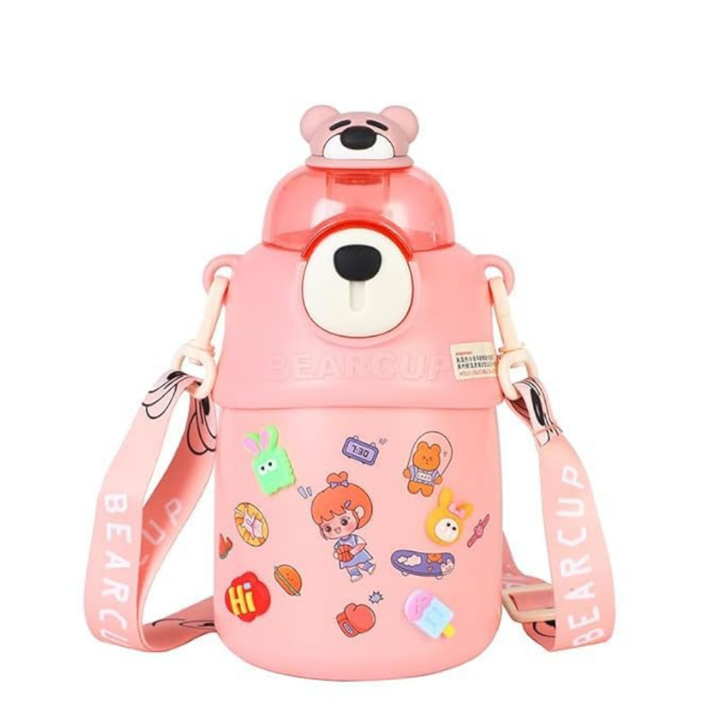 Ninos Kids Hot & Cold Stainless Steel Water Bottles for Kids 700 ml - With Teddy Bear Design
