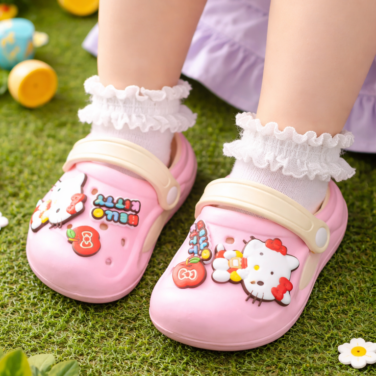 Ninos Kids Cute Cartoon Clogs – Slip-On Sandals with Back Strap