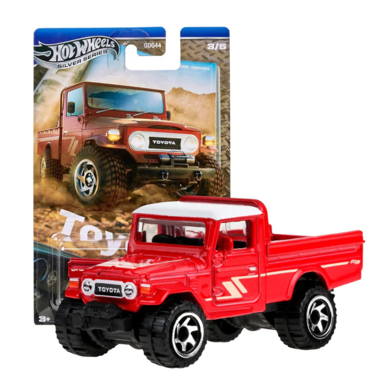 Hot Wheels Red Toyota Pickup Truck & Bigfoot Monster Truck for Kids 1:64 Die Cast Off Road Toy Set