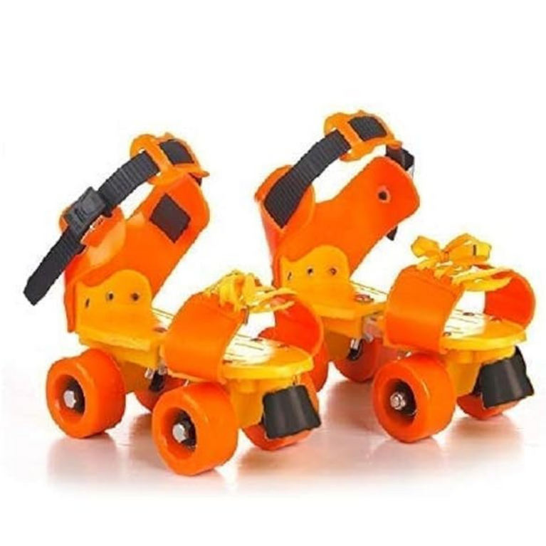 Ninos Adjustable Kids Roller Skates with Front Brake (Green, Orange, Pink Age 4-12)