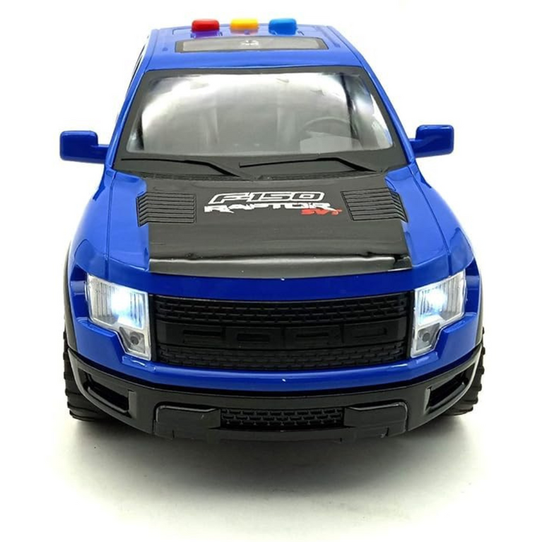 Nino's Worlds Raptor F-150 Service Truck Toy with Lights & Sound, Battery/Friction Powered, Multicolor (Blue & Red), 3+ Years