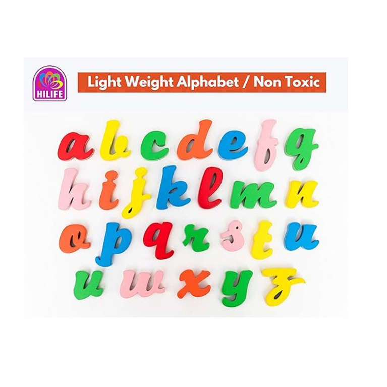 HILIFE - English Alphabet Puzzle 3-Layers Cursive Writing | Wooden ABC Letters Colorful Educational Puzzle Toy