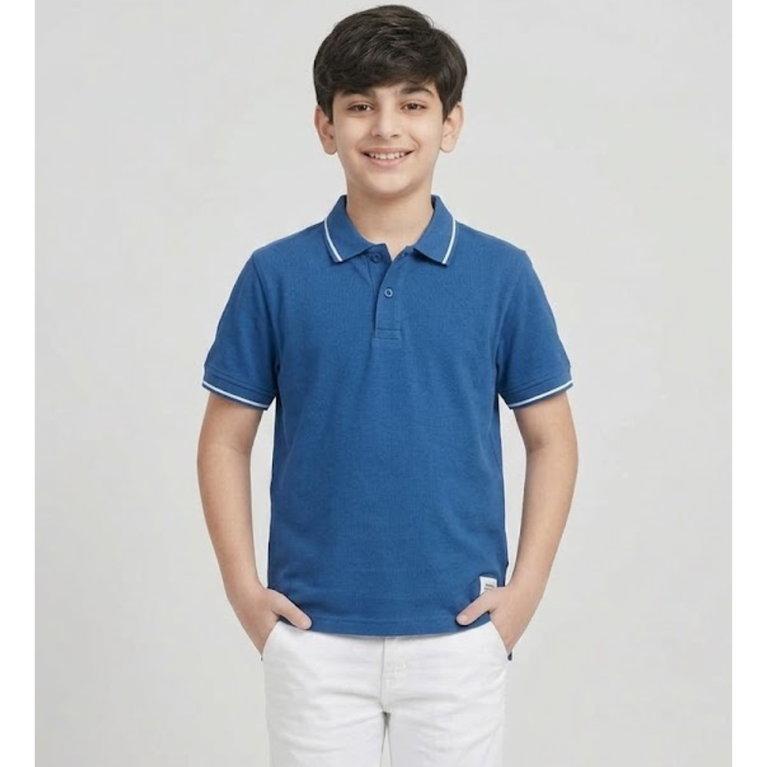 Ninos Kids Polo T-Shirt Half Sleeve Solid Color Cotton Casual Wear for Boys