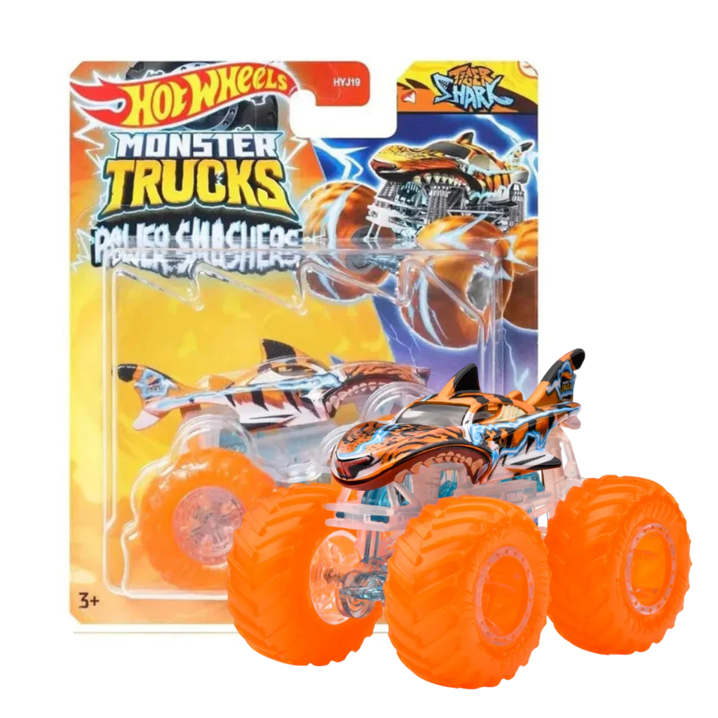 Hot Wheels - Tiger Shark - Monster Trucks - Power Smashers - 09 cm - 1:64 - Mattel