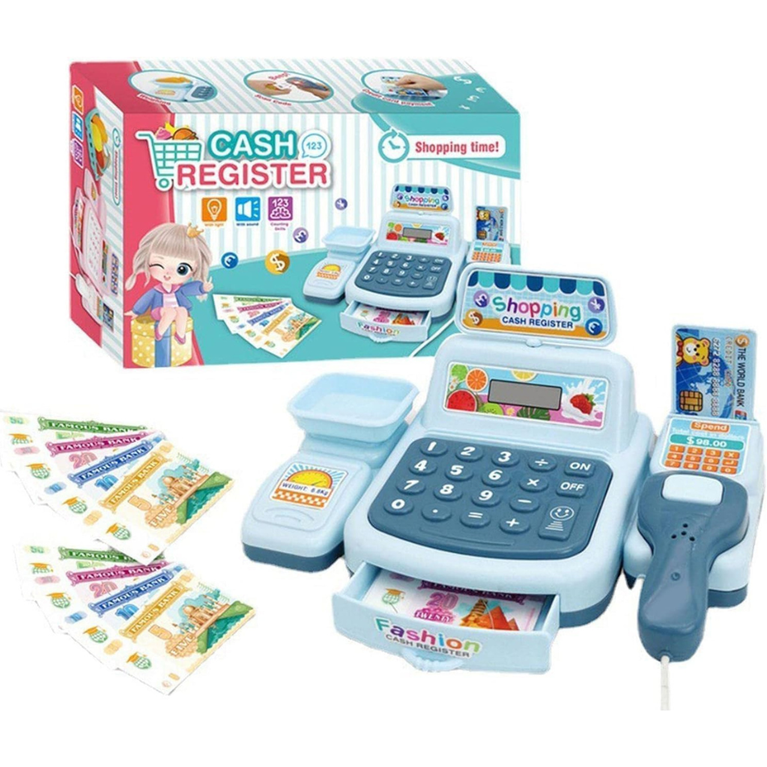 Kids Cash Register Toy Set Pretend Play Shopping Game with Scanner & Accessories