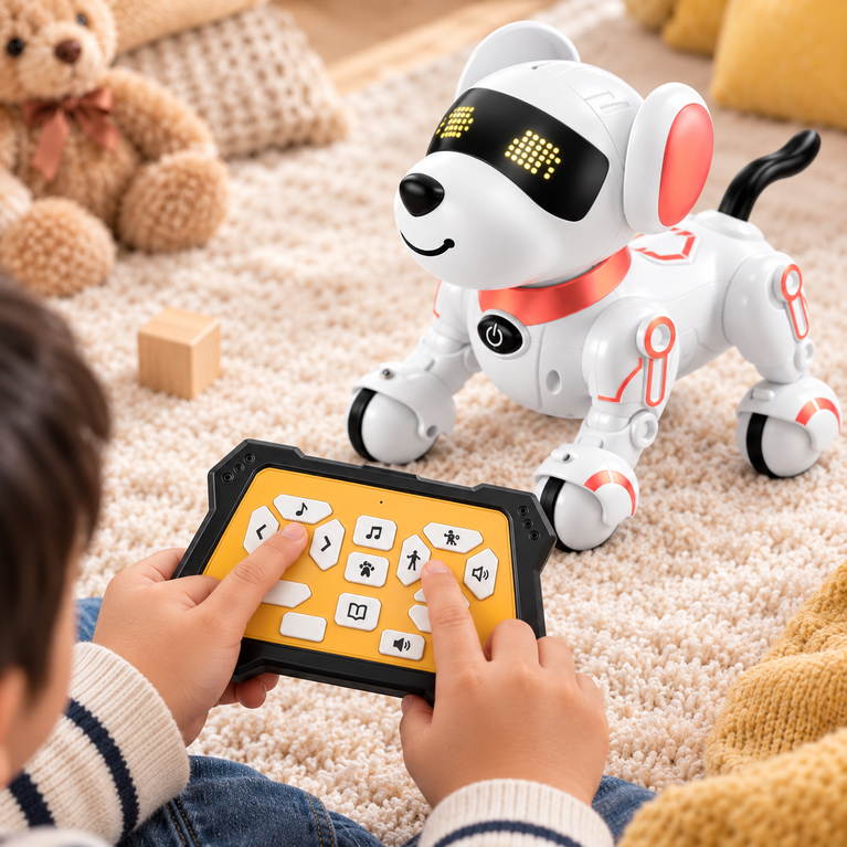 Interactive Robot Dog Toy with Music, Lights and Remote Control