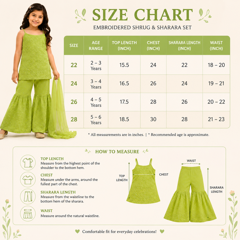Embroidered Sharara Set with Soft Dupatta | Ethnic Party Wear | Festive Outfit for Kids