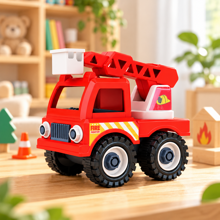 Mighty Machines Buildables Sky Lift Fire Truck Toy for Kids