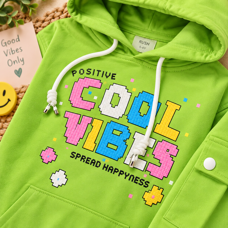Green Cool Vibes Hoodie & Jogger Set | Kids Co-ord Set