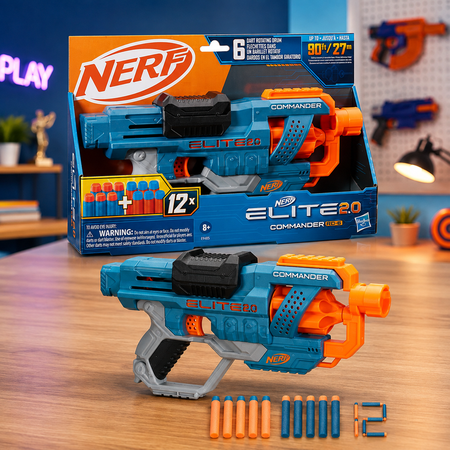 HASBRO 2.0 Commander RD-6 Blaster with 12 Darts & 6-Dart Rotating Drum
