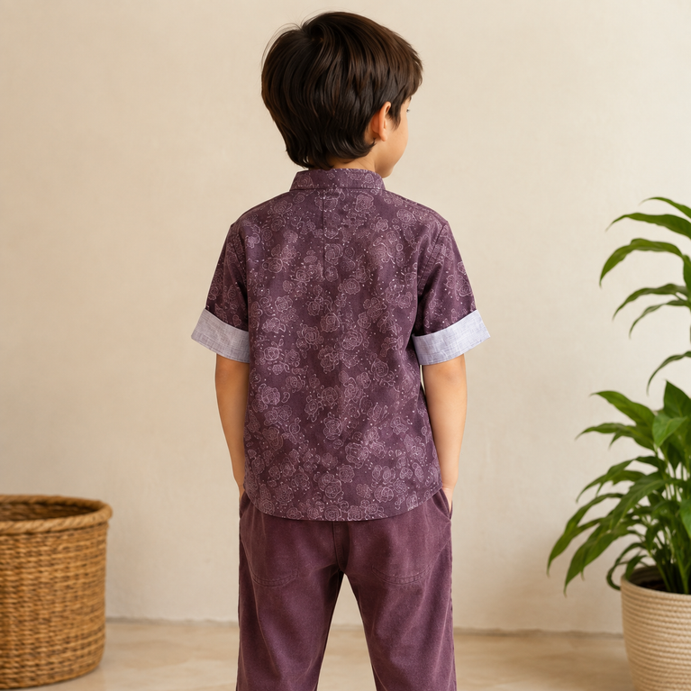 Printed Kurta Style Shirt & Pants Set