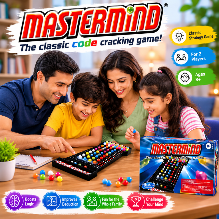 Mastermind Classic Code Cracking Board Game | Strategy & Logic Game for Kids and Families (2 Players, Ages 8+)