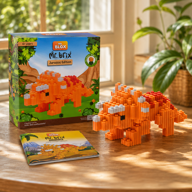 Mr. Blox Jurassic Edition Dinosaur Building Blocks Set for Kids 6+ | 410 Pieces