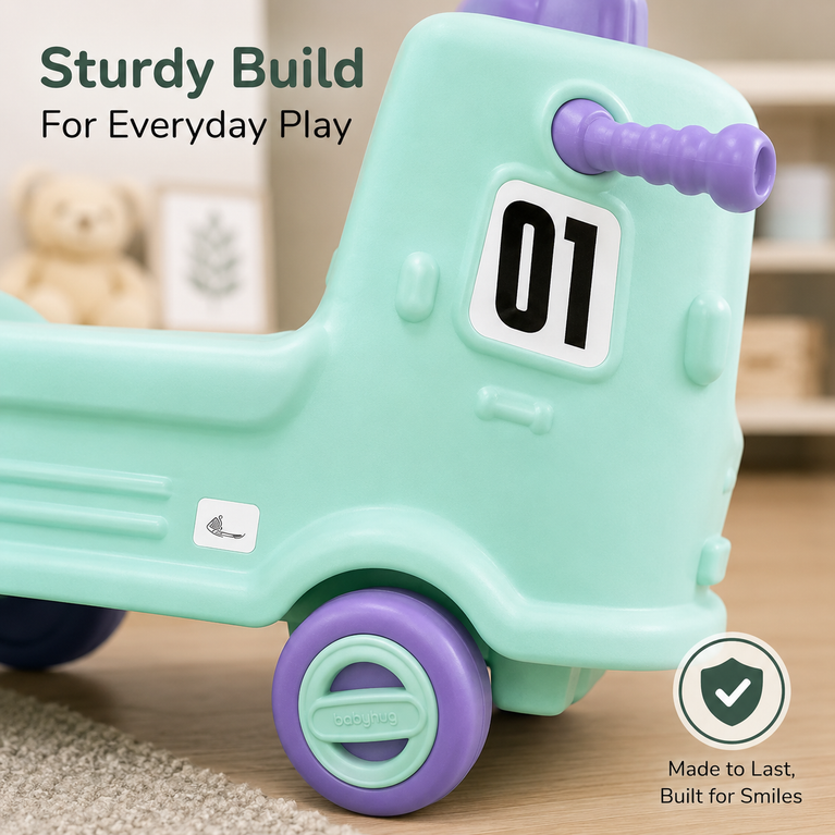 2-in-1 Rocking Ride-On Car for Toddlers – Convertible Baby Rider & Rocker Toy with Anti-Slip Base, Easy-Grip Handles and Smooth Wheels