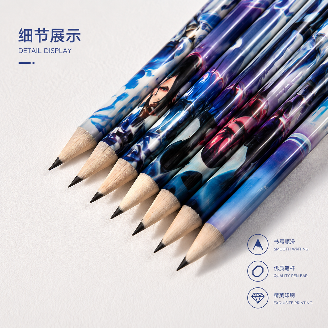 Anime Theme 12 PCS HB Pencil Set with Sharpener & Grip | Smooth Writing School Stationery Kit for Kids & Students