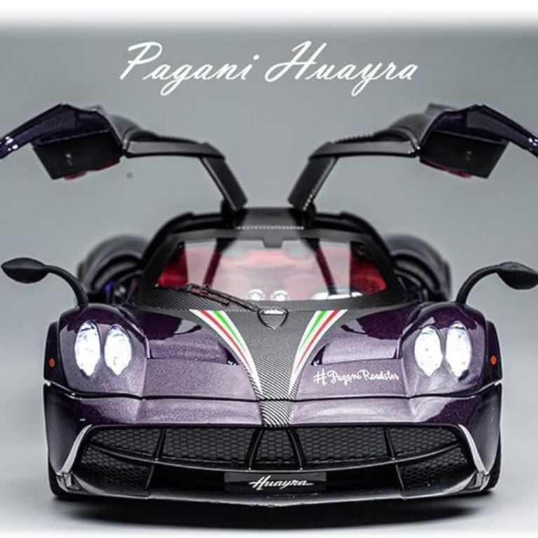Nino's Pagani Huayra Dinastia 1:24 Diecast Car with Lights, Sound & Spray – Blue/Red
