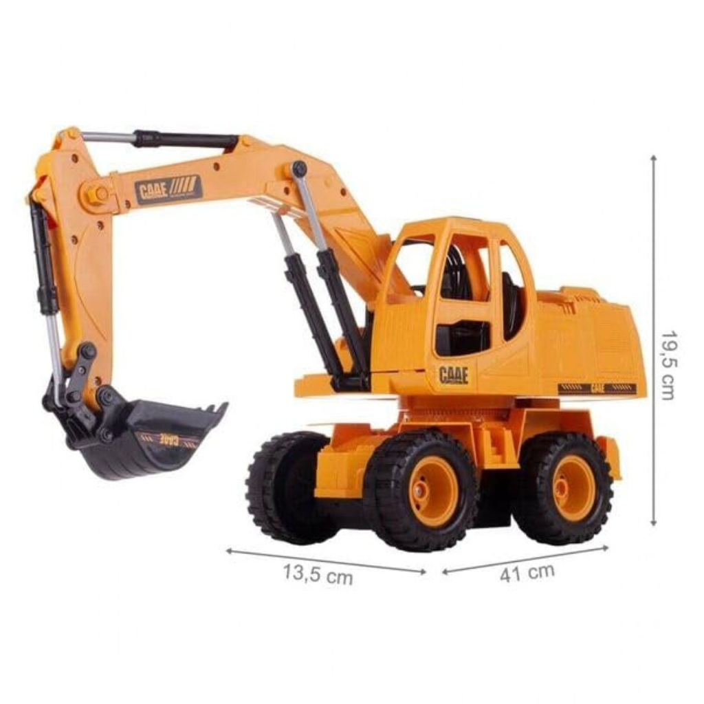 Nino's Worlds RC CAAE Bulldozer Excavator, 2.4GHz, Sound & Music, 41cm, Orange, 4+ Years