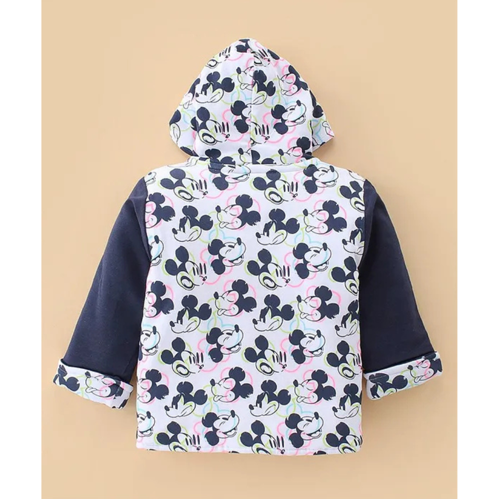 Doreme- Interlock Cotton Full Sleeves Hooded Winter Wear Padded Suits Mickey Print