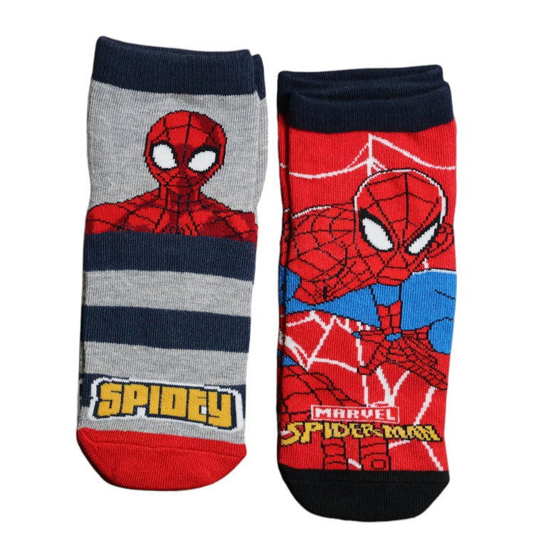 Spider-Man Kids Cotton Ankle Socks Pack of 2 | Soft ; Breathable | Age 6 Years | Multicolor