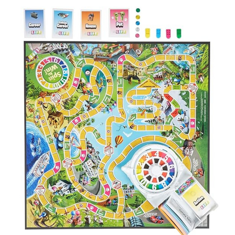 The Game of Life – Family Board Game for Kids & Adults (2-4 Players, Ages 8+)
