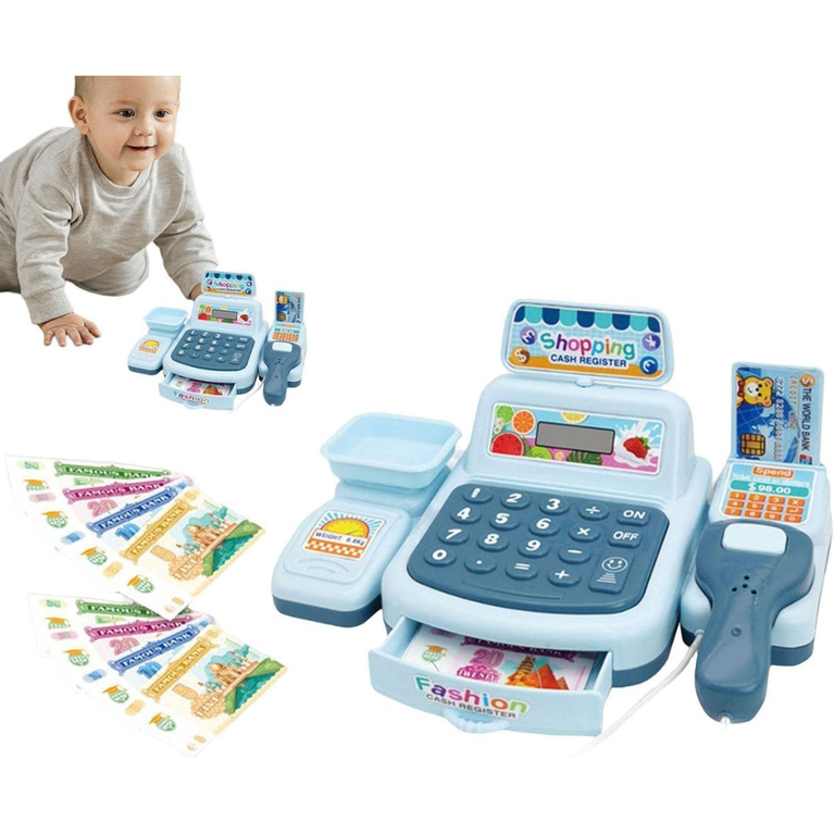 Kids Cash Register Toy Set Pretend Play Shopping Game with Scanner & Accessories