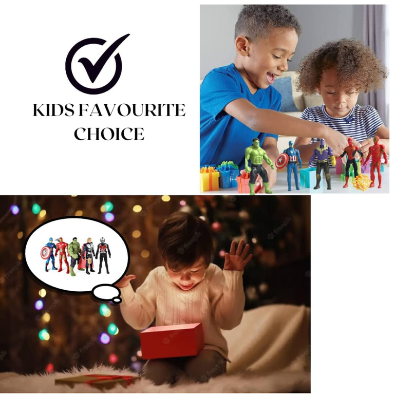 Kids Marvel Superhero Action Figure Set Pack of 5 Toy