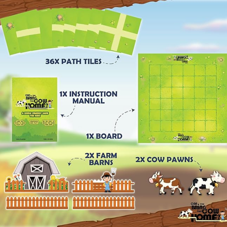 WinMagic Games – Can You Bring The Cow Home? Problem Solving & Strategy Board Game for Kids & Families