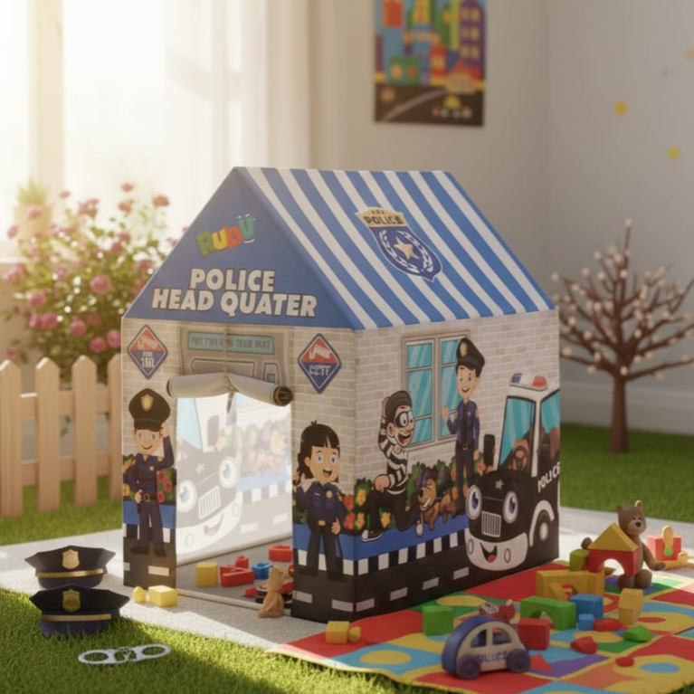 Ninos Police Adventure Kids Play Tent House for Boys & Girls