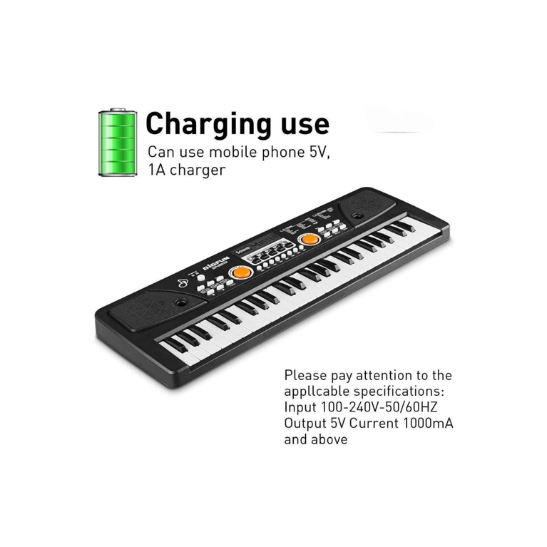 NINOS 49-Key Digital Piano Keyboard with Microphone – Portable Electronic Organ