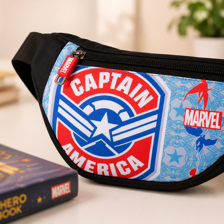 Marvel Superheroes Waist Bag for Kids | Avengers Comic Print Adjustable Fanny Pack
