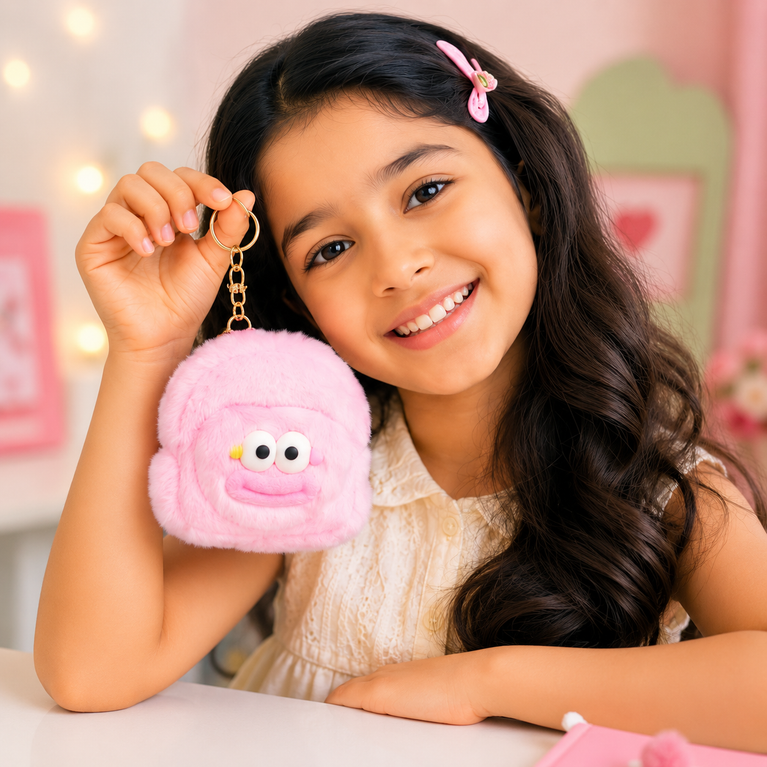Cute Plush Mini Coin Purse Keychain for Kids