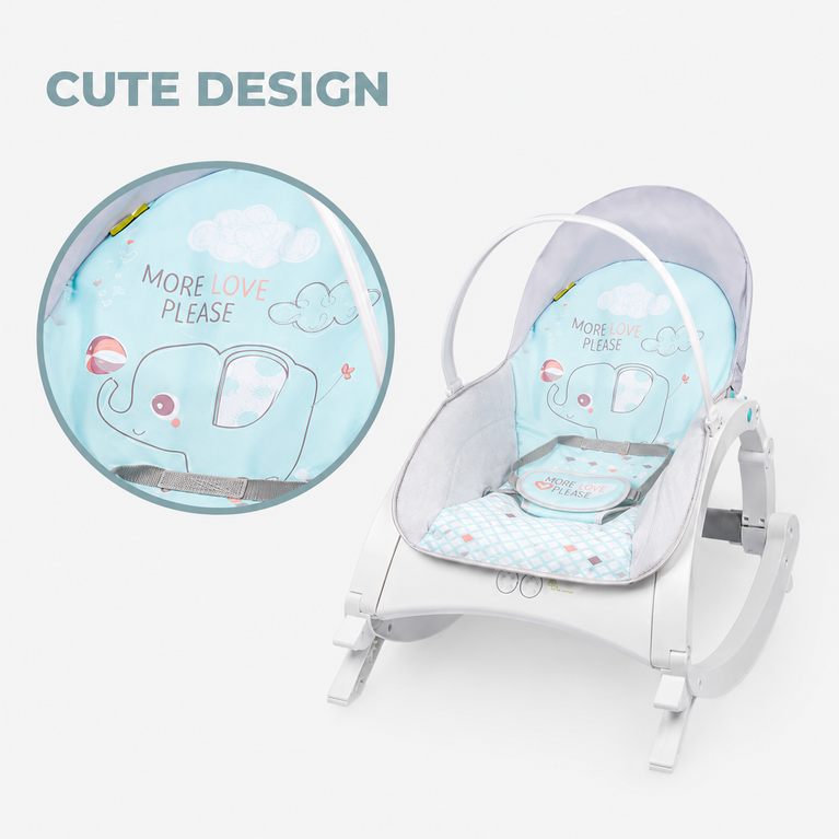 3-in-1 Premium Baby Rocker & Bouncer Chair with Music, Vibration, Adjustable Recline & Toy Bar (0-18 kg)