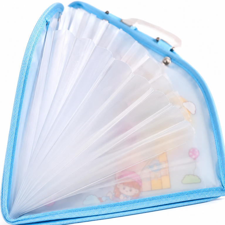 Plastic Document Carry Folder with Handle | A4 Expanding File Bag | Waterproof Portable Art School Organizer